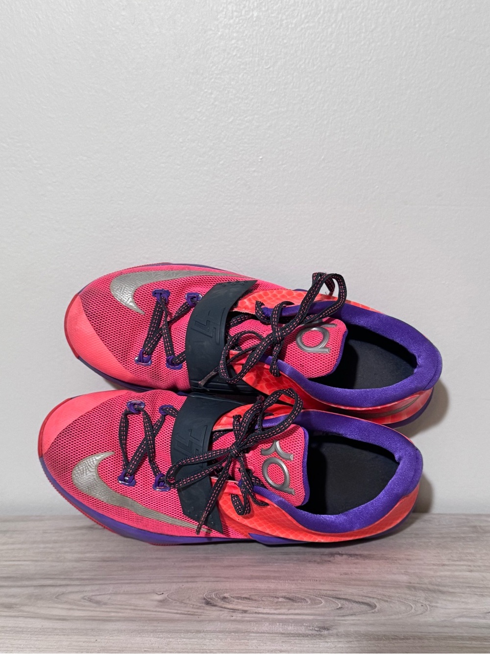 Nike KD VII 7 Hyper Punch Purple Pink Basketball Shoes Size 6.5Y